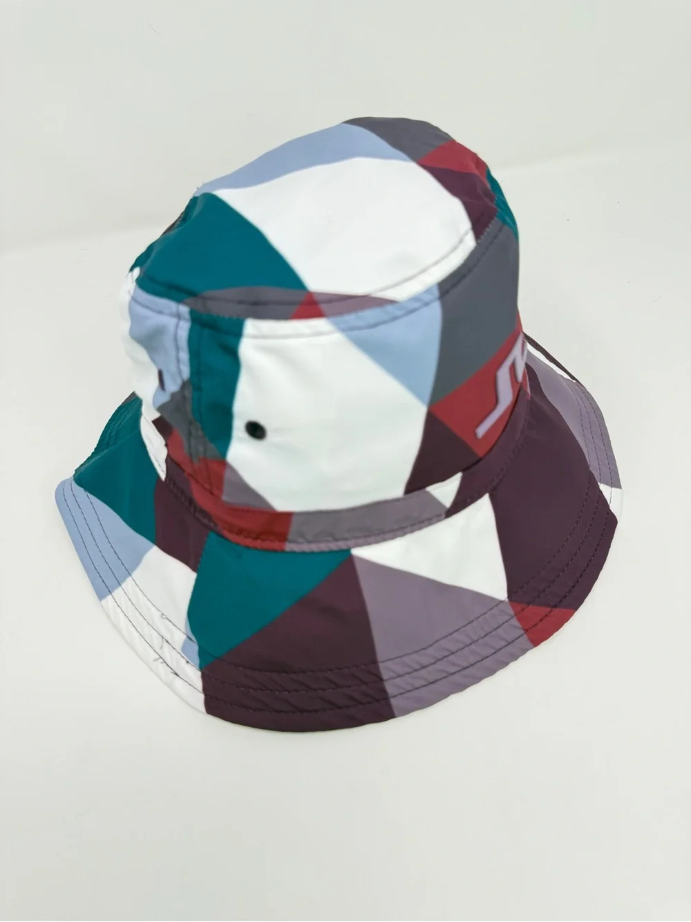 J.Lindegerg Rosa Golf Bucket Hat Golf Cap in White Argyle Unisex NEW WITH TAGS!